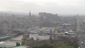 View of Edinburgh Castle from the near by hill